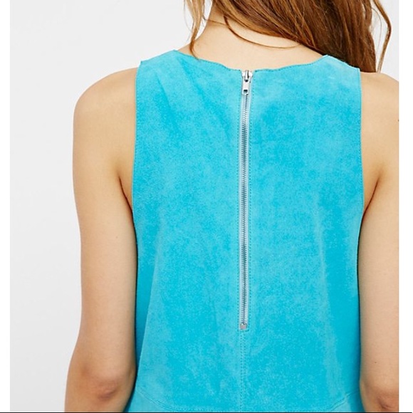 Free People Teal Retro Love Suede Mini Dress - Picture 4 of 8